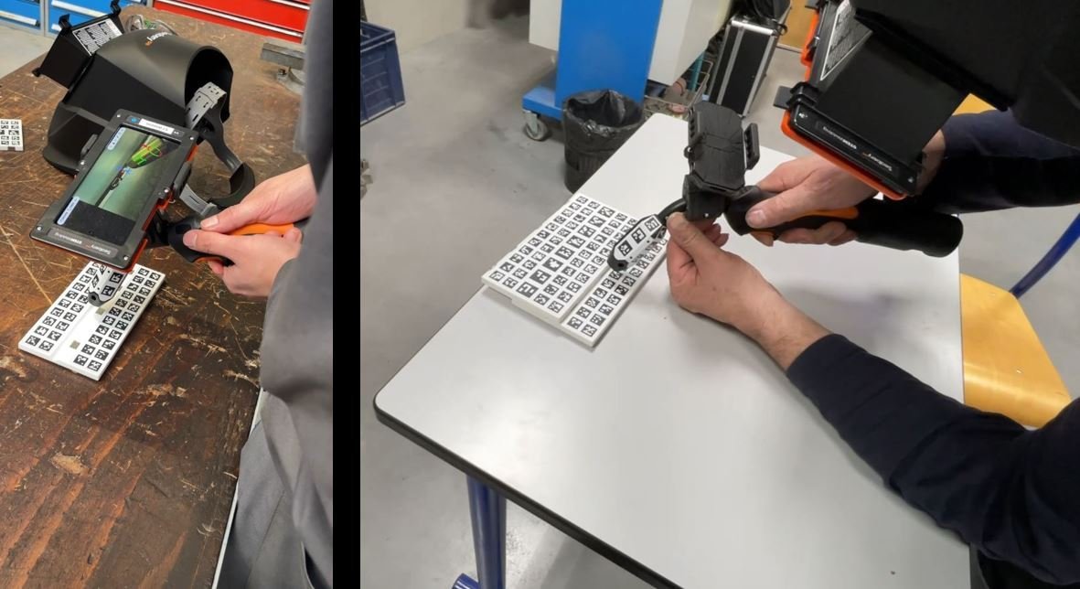 Un utilisateur soude sur le simulateur STEM Welding avec le masque Seabery