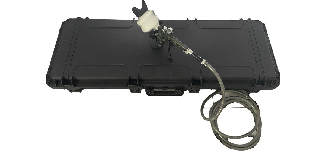 Valise de transport OPTIPEDA avec le pistolet de peinture du simulateur
